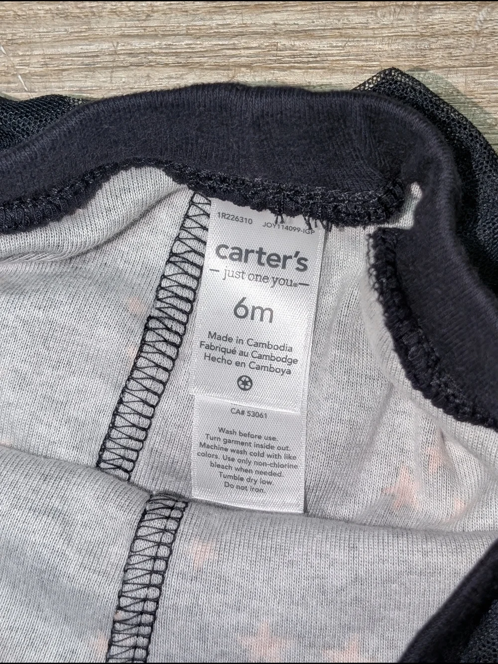 Carter's Baby Girls 6Mo. White Ghost Long Sleeve Onesie Black Star Tutu Leggings